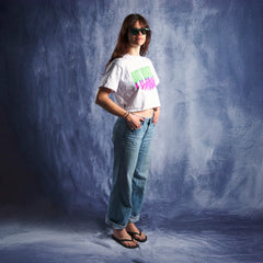 White Artificial Crop Tee